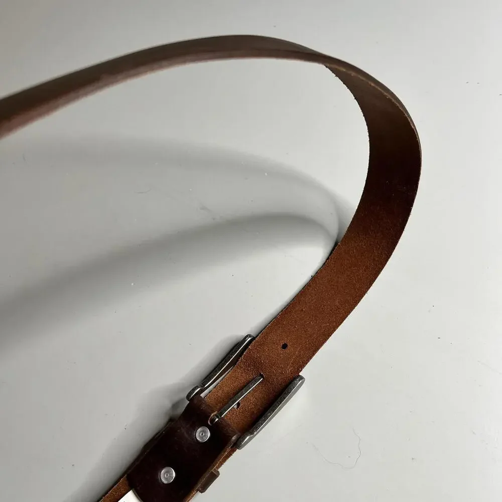 Levi's Leather Belt Mens‎ 38 Brown Silver Buckle Genuine Leather Casual Classic